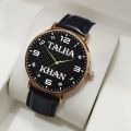 Customize Name Black Straps Watch For Men. 