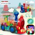 360-degree Transparent Electric Train Model Boys Educational Gear Music Light Children Toy Car Interactive Parent-child Game. 