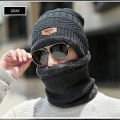 Winter Woolen Cap for Men And Women, Beanie Neck Warmer Cap Full Set, 2 Piece Garam Muffler Topi For Ladies, Winter Collection, Knitted Hat Scarf Cap, Winter Cap With Neck Cover, Cap With Neck Warmers, stylish skull cap, Thicken Hedging Balaclava Skullies. 