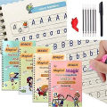 Sank Montessori Reusable Magic Book Children Handwriting Practice Book 4Magic Books + 1Magic Pen + 10Refills + 1Grip Children's Calligraphy Copybook Magic Writing Calligraphy Handwriting Copybook Set With 1 Magic Pen. 