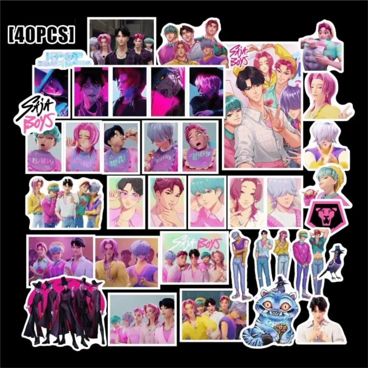 40Pcs New Derpy Tiger KPop Demon Hunters Stickers Shaka Boy Group ...
