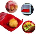 NEW Potato Express Baking Bag Microwave Fast Cooker In 4min Red Reusable. 
