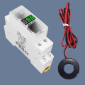Din Rail Single Phase Ampere Meter Ac 40-500V Mini Modular Ammeter Gauge Indicator LED Digital Display, Not Transparent Durable Easy Install. 
