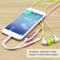ANOKA Lightning to 3.5mm 2 in 1 Earphone Audio Adapter For iPhone Charger Cable Mobile Phone Aux Dual Jack Splitter Headphone & Fast Charging Connector Converter. 