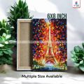 Gift Mall UV Printed Illuminated Paris Eiffel Tower Palette Knife UV Printed Oil Painting Canvas. 
