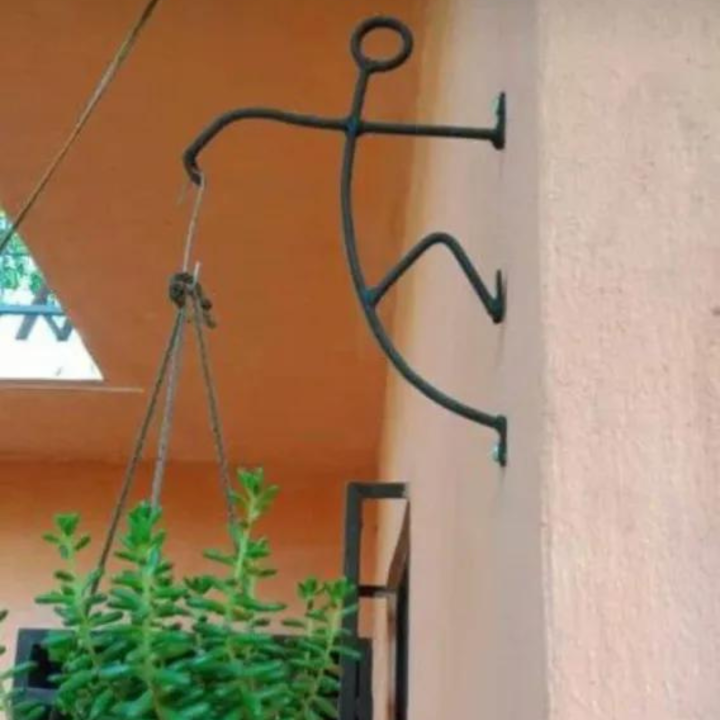 Men%20Iron%20Garden%20Wall%20Light%20Hanging%20Flower%20Plant%20Pot%20Bracket%20Hook%20Shelf%20Stand%20Holder,%20Black%20-%20Image%204