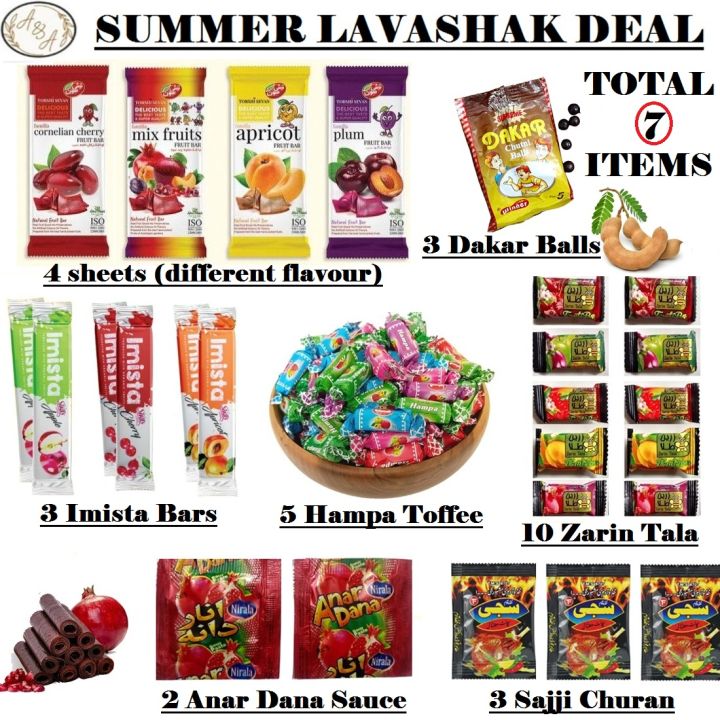 🌞 Summer Fun Lavashak Box – 7 Items Combo | 4 Big Lavashak Sheets ...