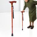 Old man stick with torch light intelligent wood color  Hiking Walking stick Trekking Poles. 