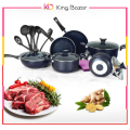 AR 19-Piece Premium Non-Stick Cookware Set with Heat-Resistant Handles, Stylish Different Color – Complete Cooking Essentials for Modern Kitchens. 