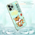 (Free Lanyard) Luxury 6D Plating Case for Samsung A21S Back Cover Spring Festival Year of the Tiger Side Pattern Soft Silicone Square Phone Cases. 