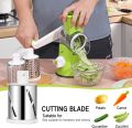 Vegetable Drum Slicer with 3 Blade - Manual Tabletop Drum Multi-Shredder Cheese Grater Machine - 3 In 1 Manual Rotary Vegetable Drum Cutter Hand Operated Chopper - Drum Grater - Salad Cutter - Kitchen & Dining, Food Processors - Graters, Peelers & Slicer. 