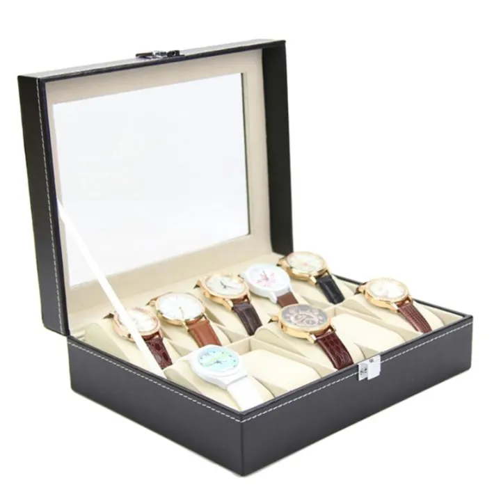 MyleCart%203/6/10/12%20Grids%20Watch%20Box%20PU%20Leather%20Watch%20Display%20Case%20Storage%20Box%20Organizer%20Watch%20Jewelry%20Display%20Box%20-%20Image%204