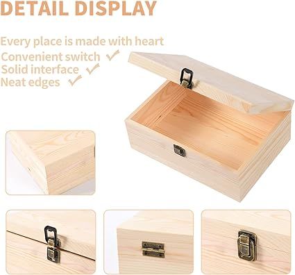Wooden%20Box%20with%20Hinged%20Lid%20for%20Crafts%2010"%20x%207"%20x%203.9"%20DIY%20Jewelry%20Storage%20Organizer%20Pine%20Box%20Unpainted%20(Sultans%20Empire)%20-%20Image%203