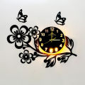 Premium Wooden Wall Clock Flower Shaped Design Modern Decorative Timepiece for Home. 