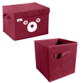 Pack of 2 - Foldable Kids Toy Storage Basket Bin Set 1 Pc Panda Cartoon Basket and 1 Pc Cube basket. 
