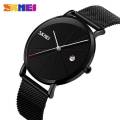 SKMEI New Fashion Men Watches Luxury Quartz Watch Casual Slim Mesh Steel Waterproof Sport Watch Clock 9183. 