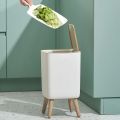 Dustbin High Foot with Lid Large Capacity Press Type Waste Bin Garbage Container Plastic Trash Can Cleaning. 