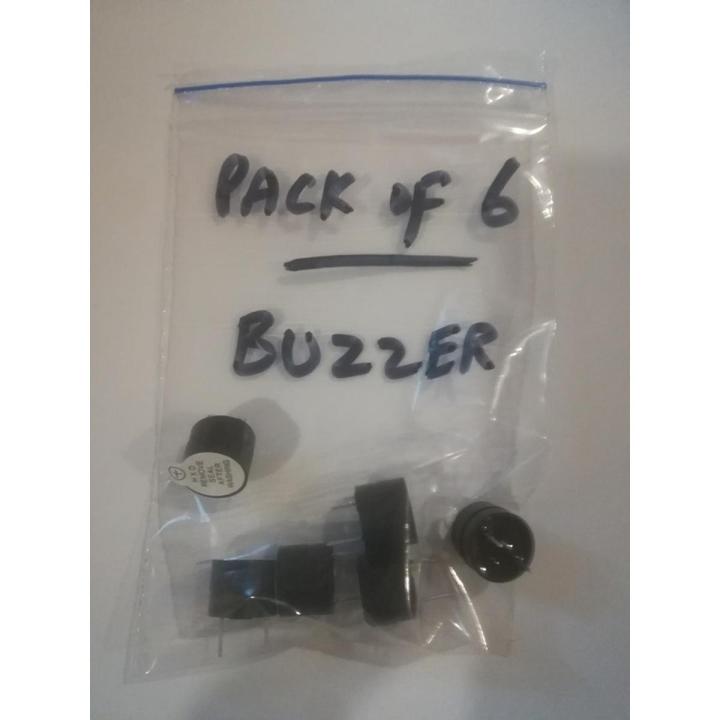 Pack of 6 - Piezo Active Buzzer 3V To 12V Magnetic Long Continous Beep Tone Alarm Ringer 5V 12V for DIY BreadBoard Arduino