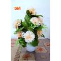 Artificial Flowers Peach color Ganda Bunche 12 Flowers With Bowl Use for Home Decorations. 