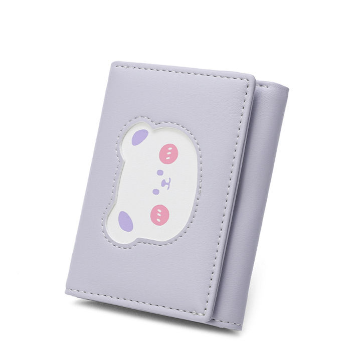 Cute Small Bear Patternwallets Lightweight Soft Small Womenwallets Three-Fold Pu Leather Soft Pu Leather for Daily Use Shopping Traveling Gift For Women Fashion Accessory