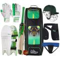 CU Full Cricket Reserve Edition Kit Thigh Guard  Abdominal Guard  Helmet  Batting Gloves  Bat  Kit Bag  Leg guard Pad Complete Set. 