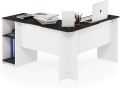 L Shaped Computer Desk, Rustic Wood Corner Desk, Industrial Writing Workstation Table office Table Gaming Table. 