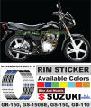 Wheel Stickers for SUZUKI GD-110 Rim Reflector Tape Motorcycle Decals Graphics 17". 