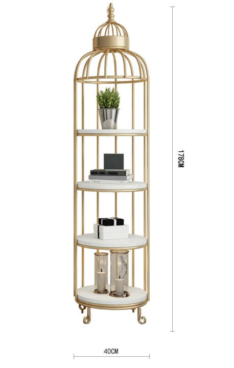 Corner Stand Corner Rack For Decoration Cage bird cage flower rack living room shelf corner floor multilayer storage cosmetics shop window display | Three Portions Of Shelf | Libaash