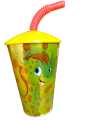 Kids Juice Glass with Straw - Reusable water glass for kids - Pipe glass with cover - Cartoon characters glass for school, Picnic, party, traveling & Gift. 