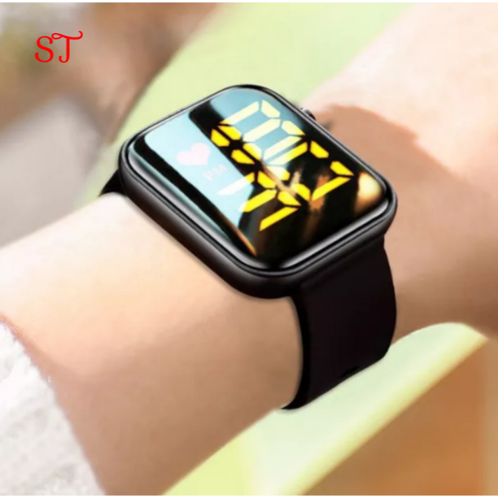 LED Digital Simple Watch M16 | Large Digits Square Face | Date & Time| Electronic Watch for Boys Girls Kids
