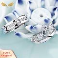 Silver Plated Prince Princess Imperial Crown Adjustable Couple Ring. 