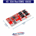 4S 14.8V 30A High Current 18650 Li-ion Lithium Battery Charger Protection Board 4s30a BMS Module With Overcharge and Short Circuit Protection. 
