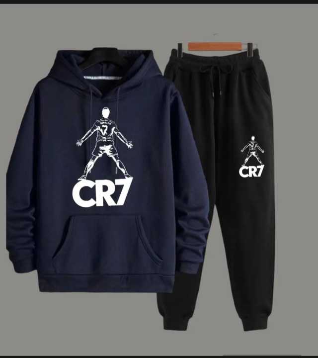 New Cristiano Footballer CR7 Hoodie And Trouser Winter Arrival Warm Fleece Track suit Drawstring Hood For Men