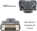 Benfei DVI to HDMI Adapter Bidirectional DVI (DVI-D) to HDMI Male to Female Adapter with Gold-Plated Converter, Support 1080P, 3D for PS3,PS4,TV Box,Blu-ray,Projector,HDTV 2 Pack. 