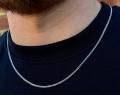 2mm Sterling Silver Flat Neck Chain for Boys Men Necklace for Boys Men. 