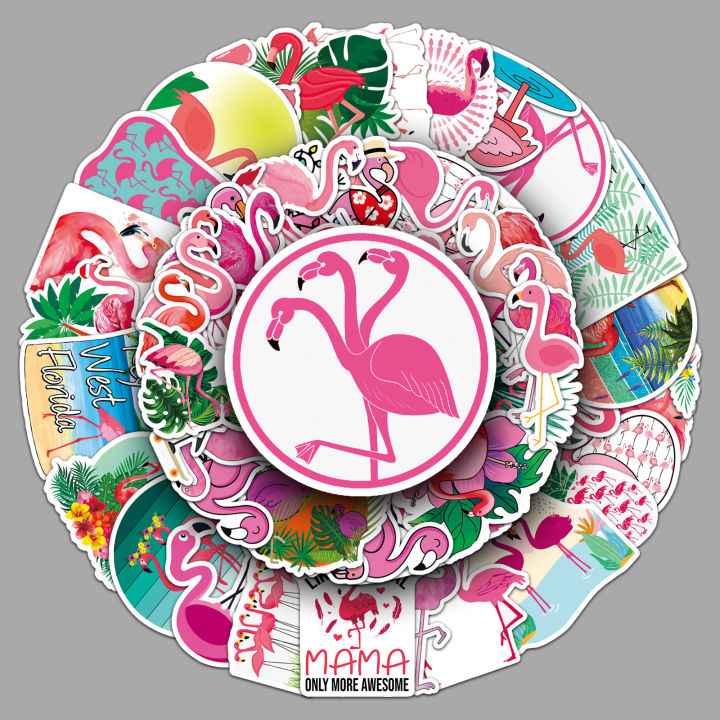 50 flamingo animal trend graffiti stickers for luggage, laptops, cars, foreign trade decorations