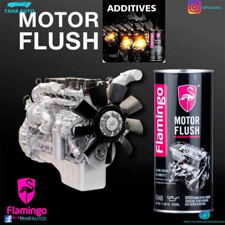 Flamingo 5-MIN Motor Flush 443ml -  Remove Colloid  Reduce Frictional Resistance  Reduce Fuel Consumption  Clean engine in 5 Minutes