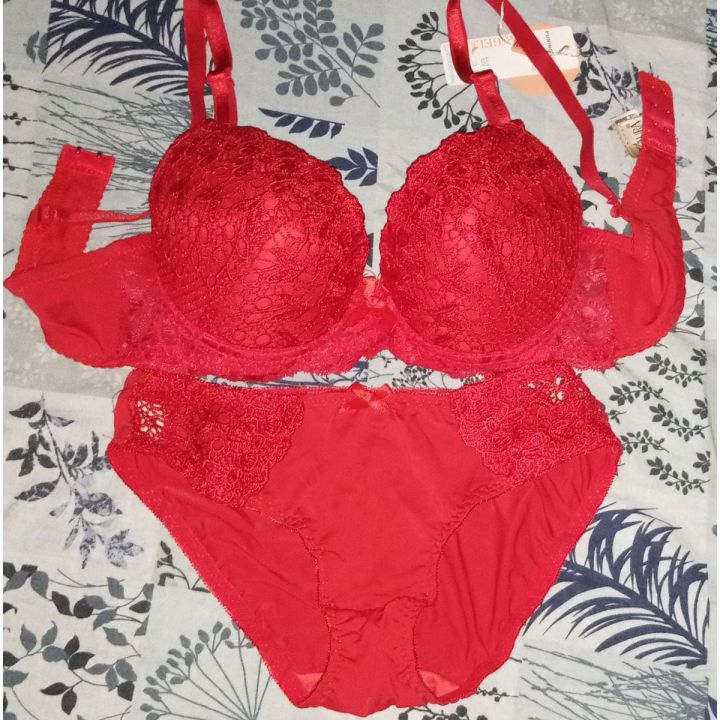 Fancy Single Padded Bra Set with Beautiful Bright Colors