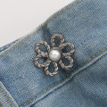 Delanme Effortless Jean Adjustment Flower Design Waist Adjuster for Loose Jeans Skirts No-sewing Button Buckle Adjustable Reusable Pant Waist Tightener. 