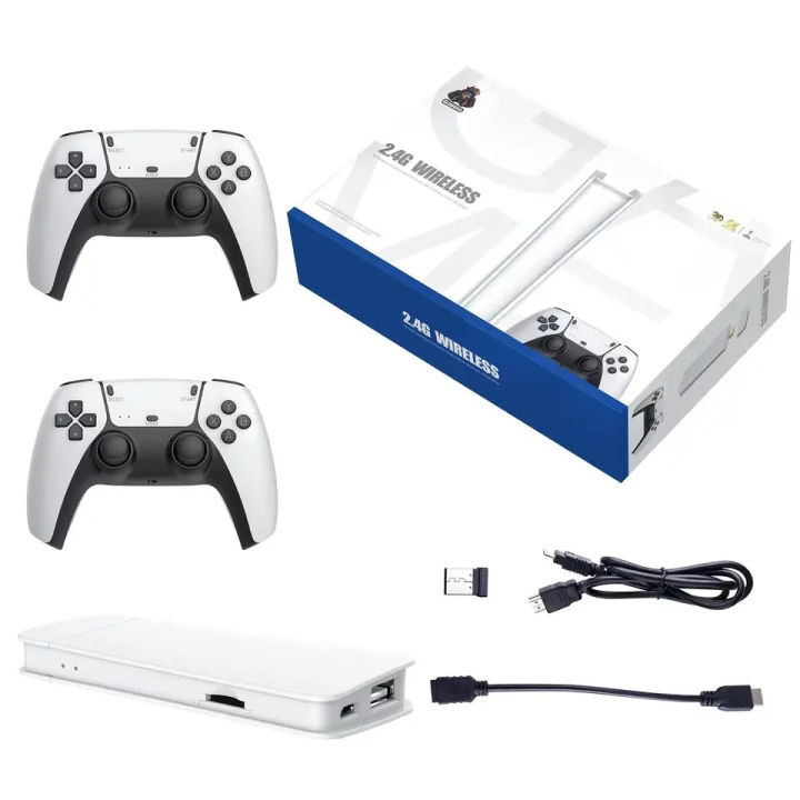M15 wireless controller gamepad 4k Wireless Retro Game Console, Plug and Play Video Game Stick Built in 10000+ Games,9 Classic Emulators, 4K High Definition HDMI Output for TV with Dual 2.4G Wireless Controllers (64G)