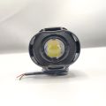 1 Pc Economy Series Round Bike Headlight Spotlight – Single Lens LED Fog Light Yellow White Beam Universal Fit. 