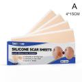 4pcs Silicone Scar Sheet Removal Patch Sheet Burn Skin Repair Gel Soft Flatten Strips Self Adhesive Health Care Scar Patch. 