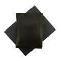 Half Long Black Leather Wallet. 
