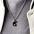1pcs Tai Chi Paired Pendant Couple Necklaces For Lovers Best Friends Yin Yang Long Chain Necklace Fashion Jewelry Gifts. 