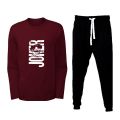 Joker Printed T shirt And Plain Trouser Cotton Full Sleeves Round Neck Sports Wear Tracksuit For Men. 