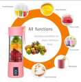 USB Rechargeable Juicer Blender 6 Blades Electric Blender Mini Portable Personal Size Juicer Cup USB Rechargeable Mixer 380ml Food Grade Water Bottle Portable Fruit Juicer Machine. 