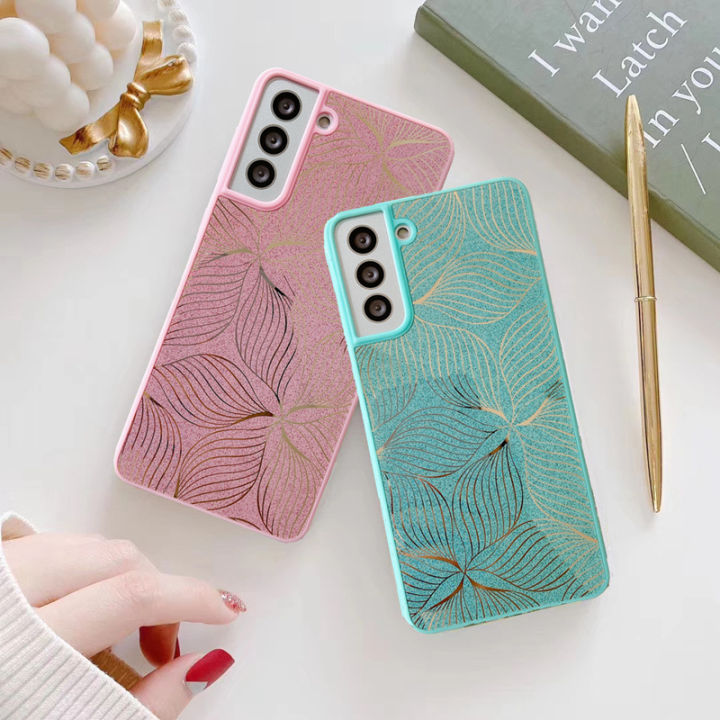 Retro Flower for Samsung S22 Phone case iphone13 Electroplating Glitter Note20 All-Inclusive Protective Cover A53 Soft