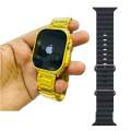 Apple Logo Smart Watch Gold Edition Dual Strap. 