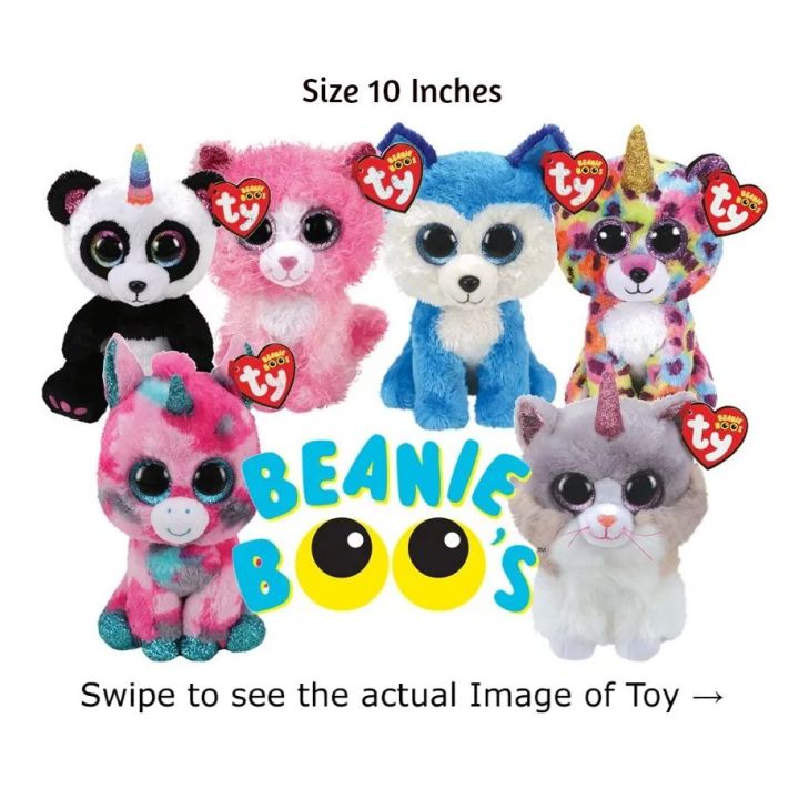 Ty Beanie Boos Babies 25cm Soft Cuddly Animals Plush/Stuffed Toys For Kids (Medium Size)