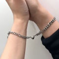 Magnetic Broken Heart Love Bracelet for Men and Women - 2pcs/Set Pair of Cuba Style Magnetic Chain Bracelet for Couples - Bracelet for Couples. 